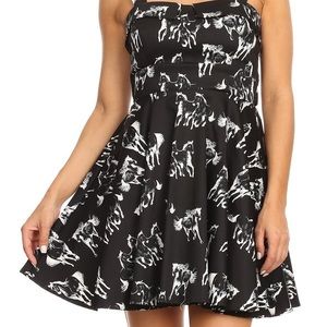 Black and WhitenPinup Dress w/ Horses
